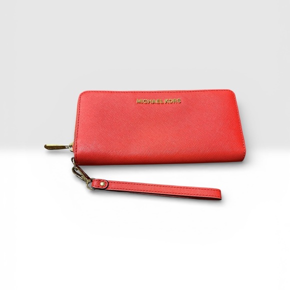 Michael Kors Handbags - Michael Kors Jet Set Travel Leather Continental Wallet - Dark Sangria